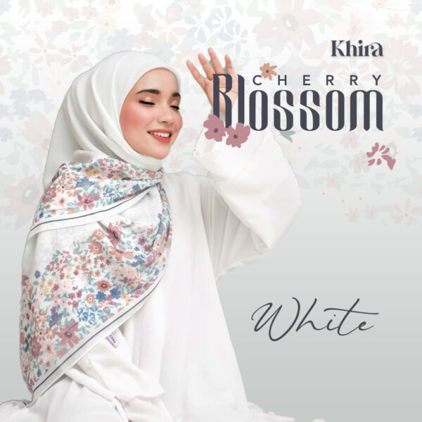 Cherry Blossom in White Scarf
