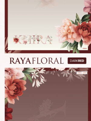 Raya Floral Dark Red Scarf
