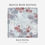 Sketch Rose Blue Pastel Scarf